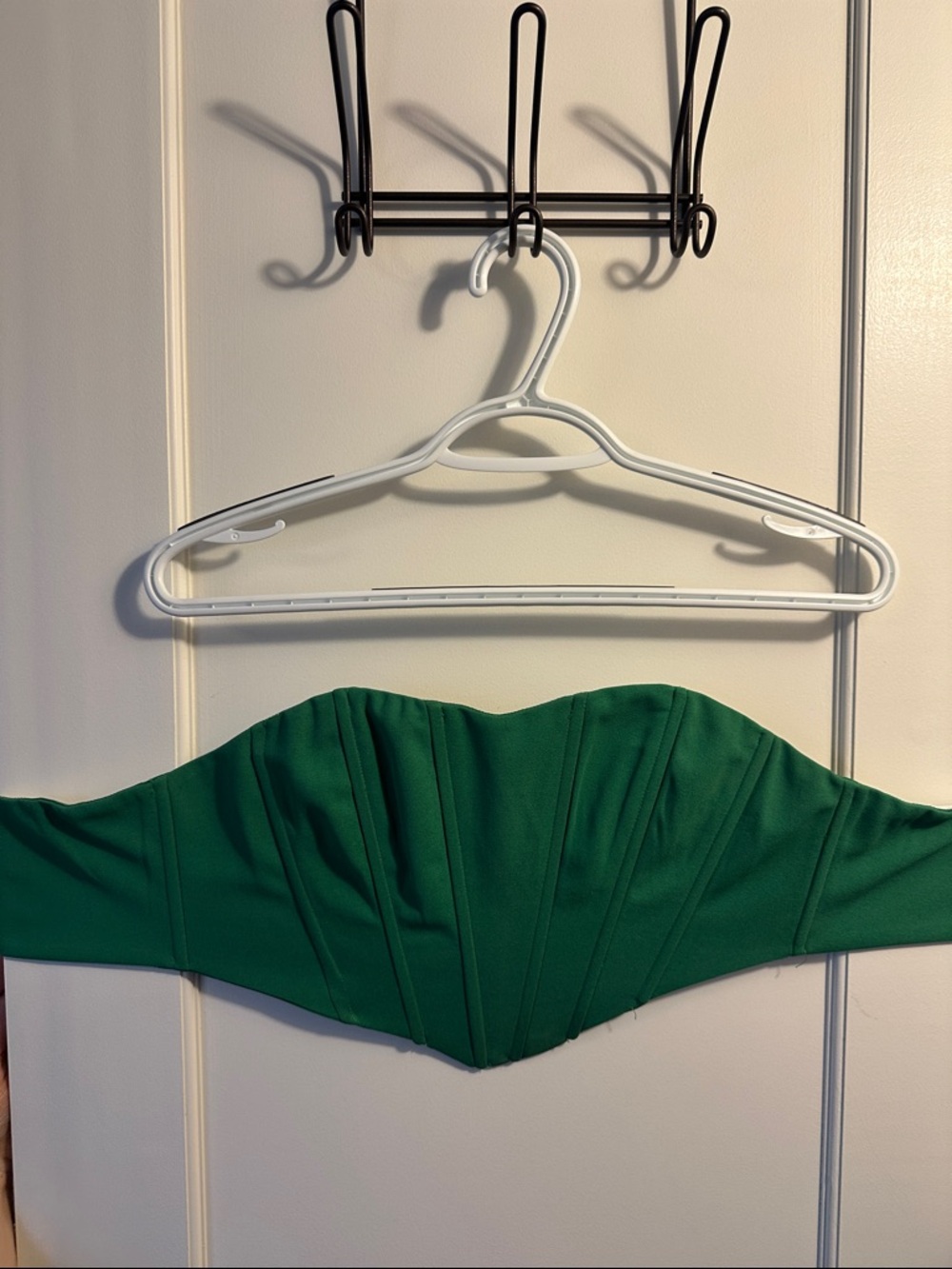 Hello Molly Green Strapless Corset Crop Top